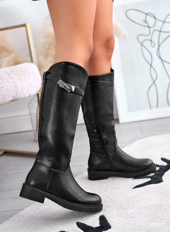 MARZIA - Black boots with strap