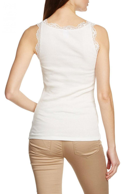 VMLENA - White tank top with lace trim