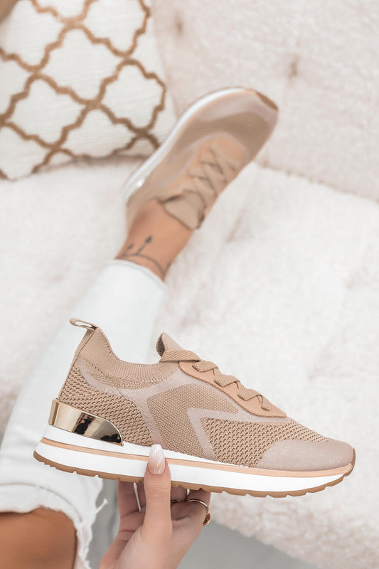 QUINOA - Brown sneakers in elastic fabric