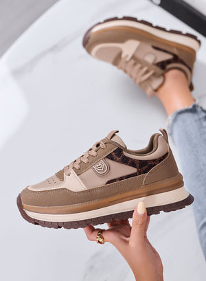 PIPER - Sneakers Donna Marrone con Dettagli Leopardati
