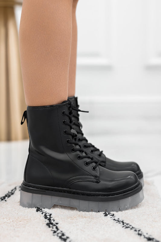 KOLIN - Black ankle boots with laces