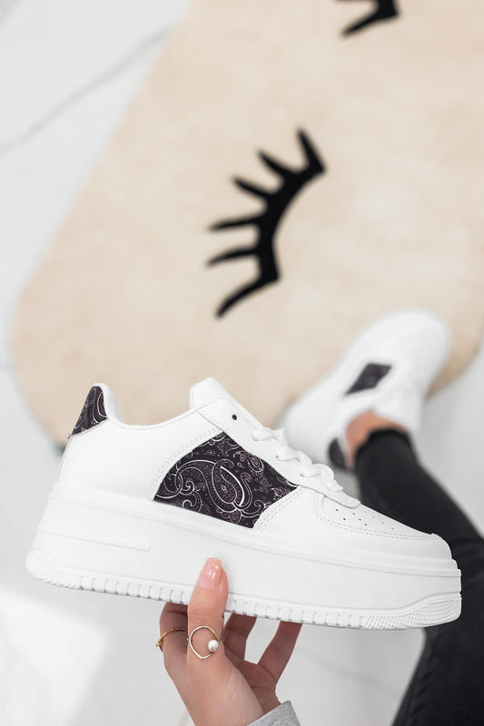 FELICITY - White sneakers with patterned print