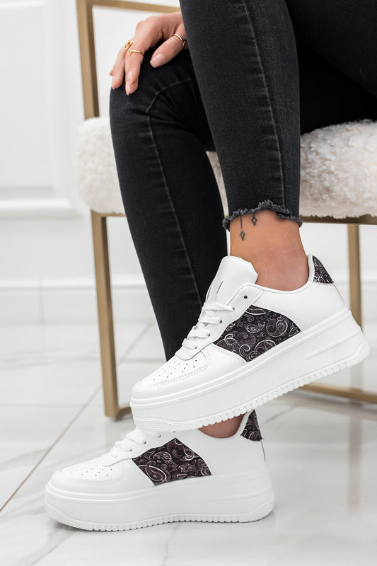 FELICITY - White sneakers with patterned print