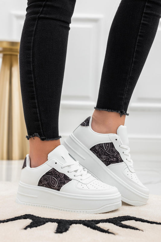 FELICITY - White sneakers with patterned print