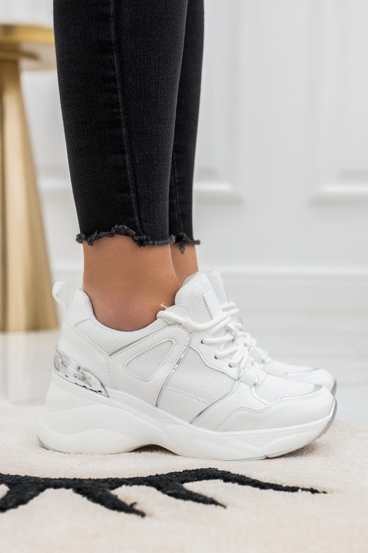 DONER - White suede sneakers with chunky sole