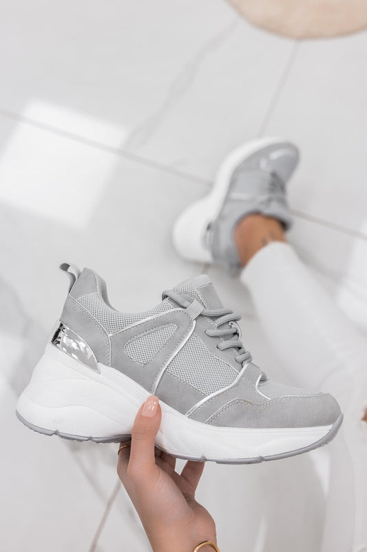 DONER - Grey suede sneakers with chunky sole