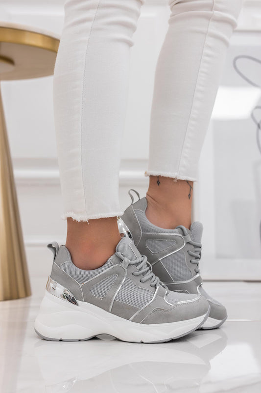 DONER - Grey suede sneakers with chunky sole