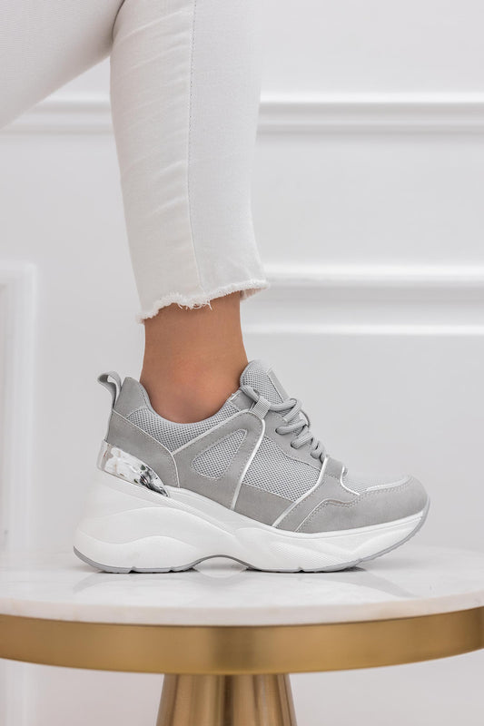 DONER - Grey suede sneakers with chunky sole