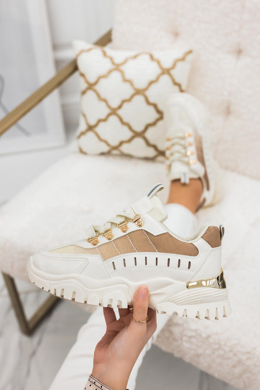 SPEED - Beige sneakers with brown hue