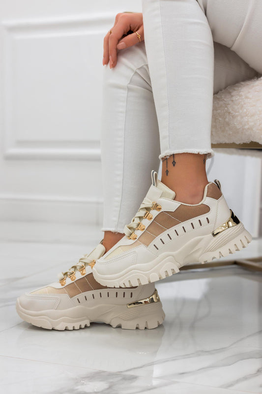 SPEED - Beige sneakers with brown hue