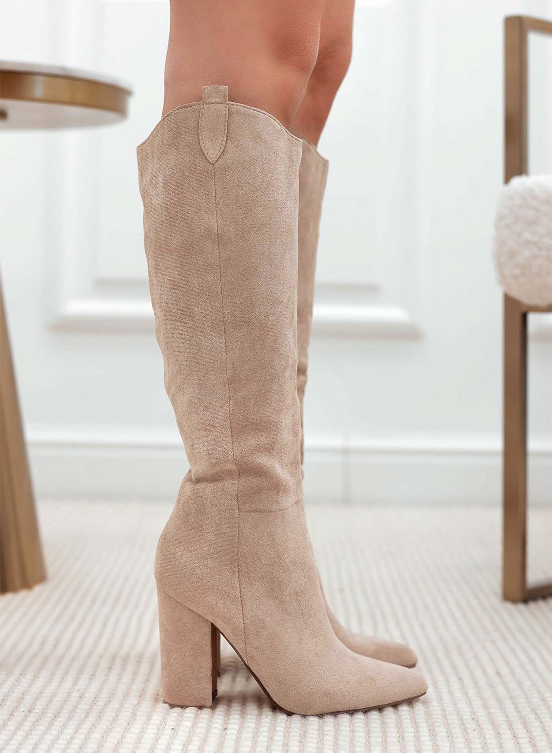 CASSIA - Beige cowboy boots