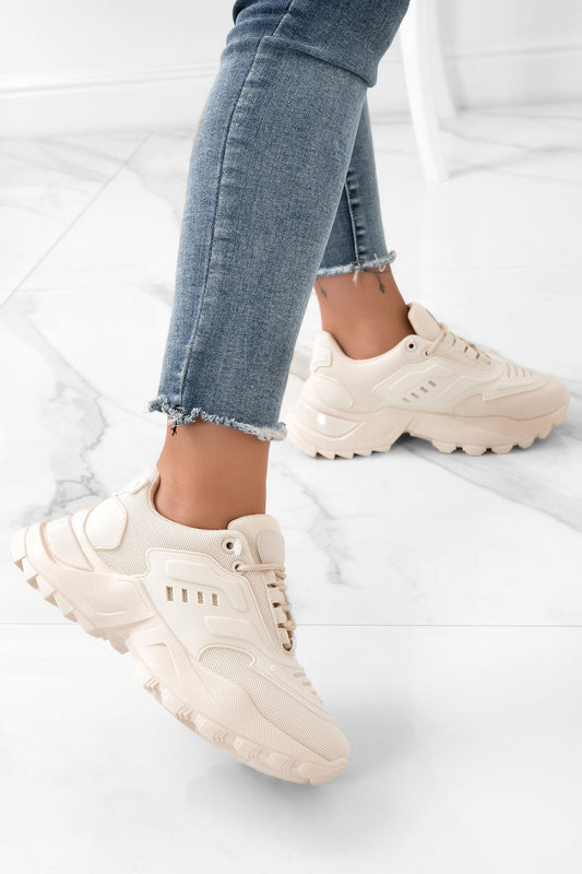 WILSON - Beige sneakers with chunky sole