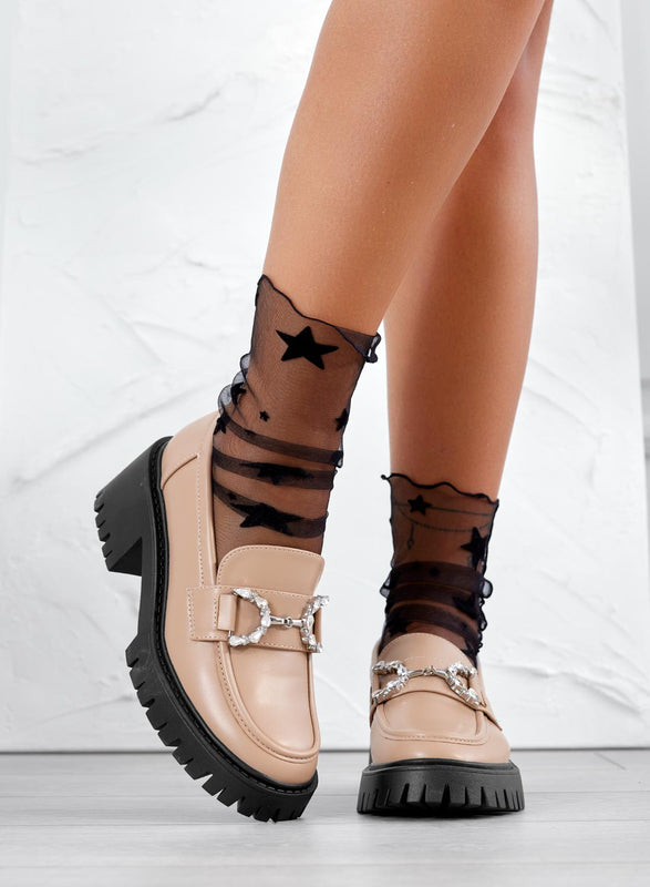 SARA - Mud loafers with jewel embellishment