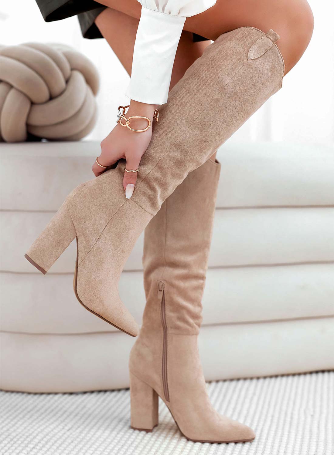 CASSIA - Beige cowboy boots