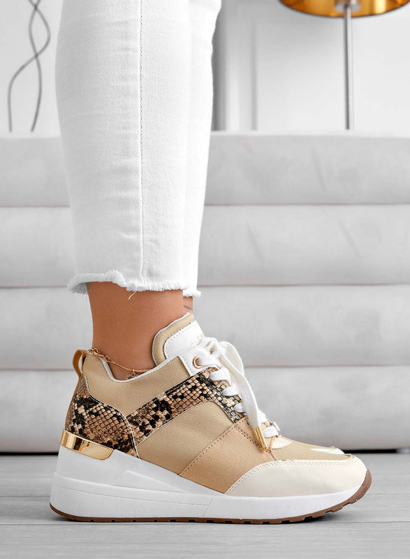 ILIZIA - Sneakers beige Alexoo con zeppa