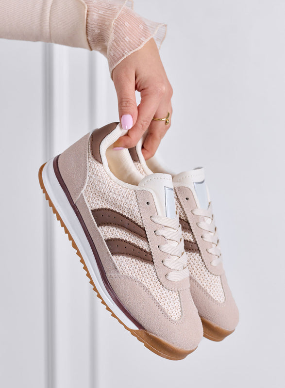 PIERA - Brown animal print sneakers with rubber sole