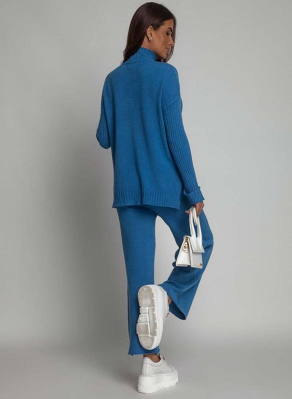 Petroleum blue knit set