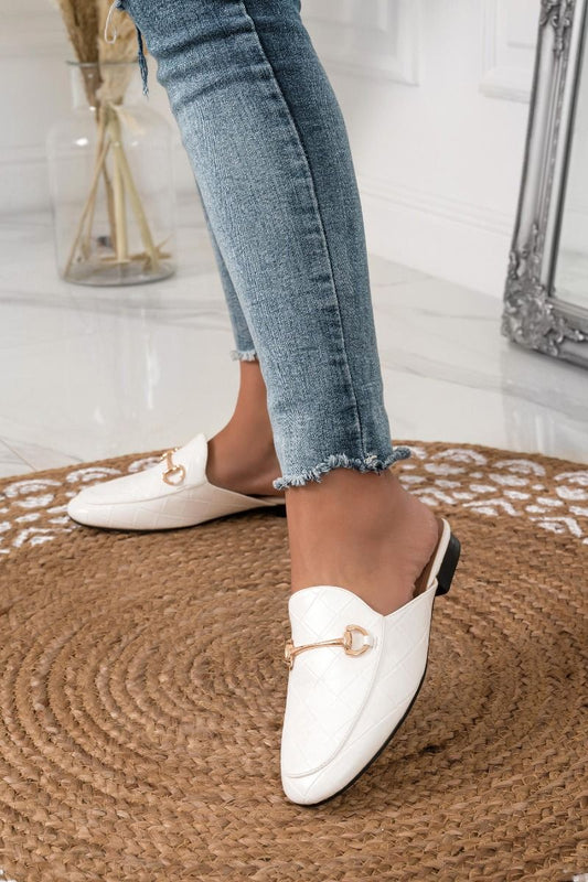 HALO - White loafers open back