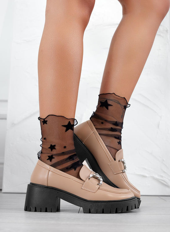 SARA - Mud loafers with jewel embellishment