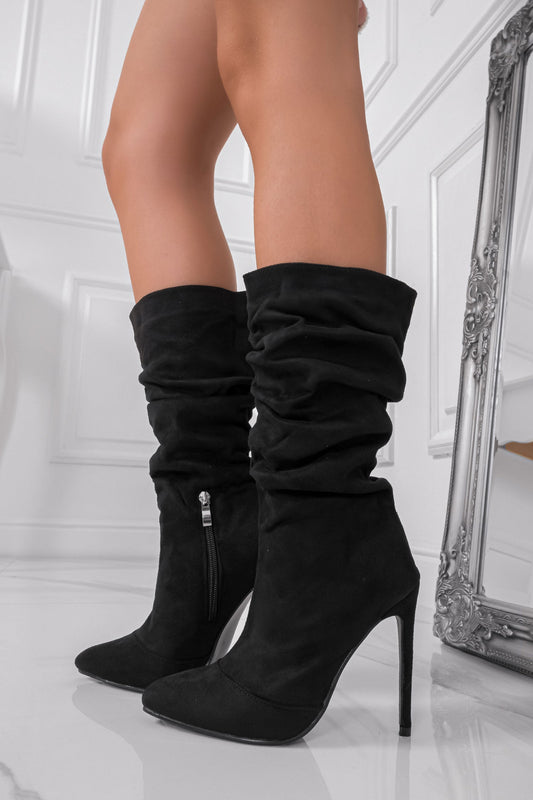 ROLITA - Alexoo black suede boots with high heels