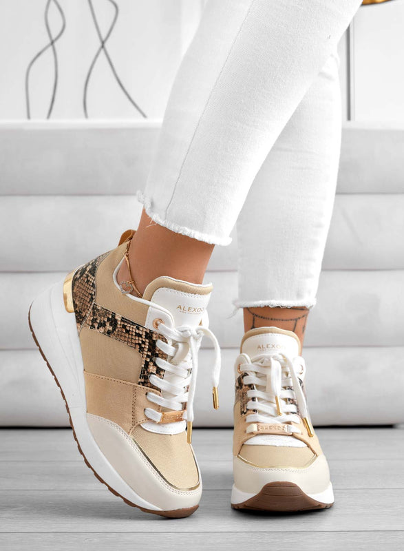 ILIZIA - Alexoo beige sneakers with wedge