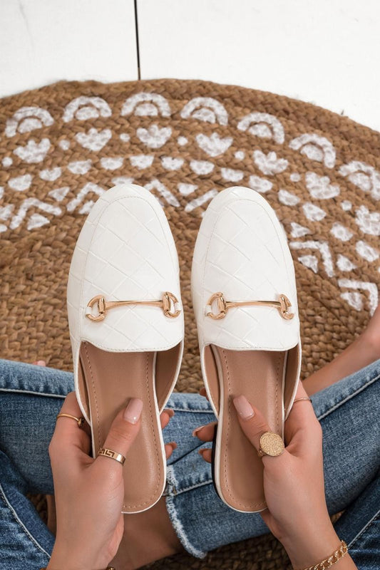 HALO - White loafers open back