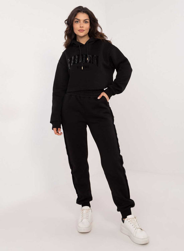 Ensemble noir deux pièces en molleton avec inscription Brooklyn