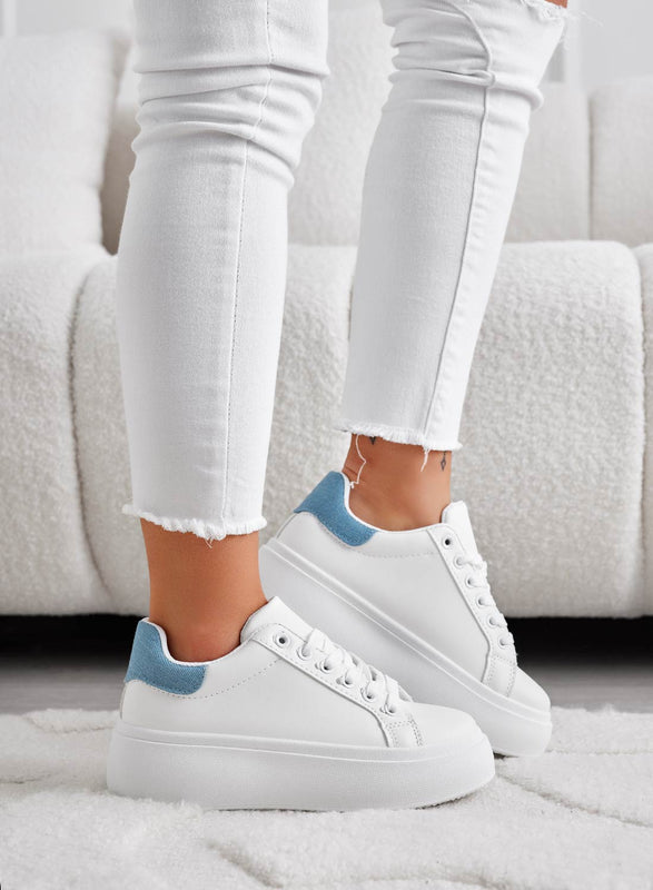 MALVIN - White sneakers with blue jeans back