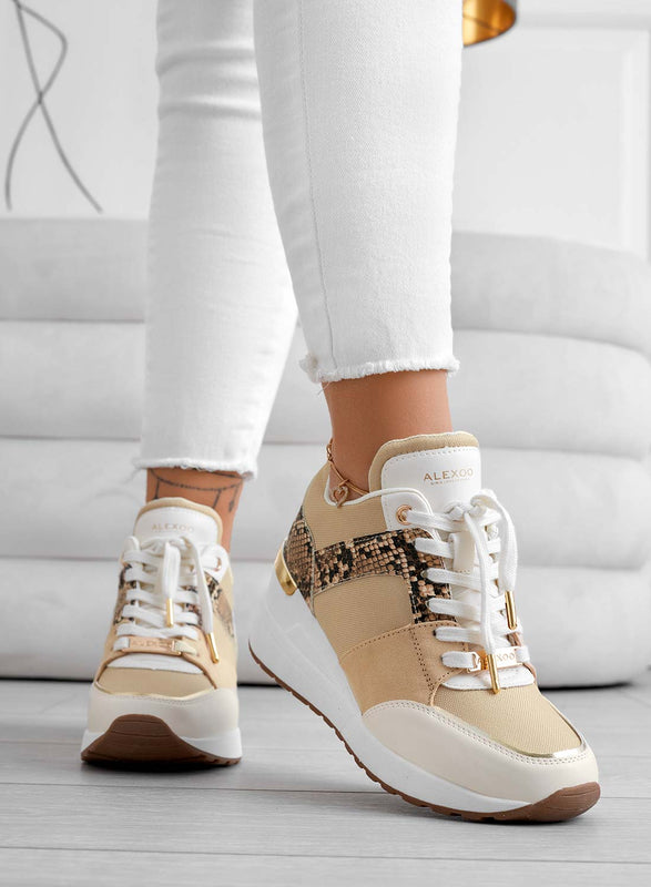 ILIZIA - Alexoo beige sneakers with wedge