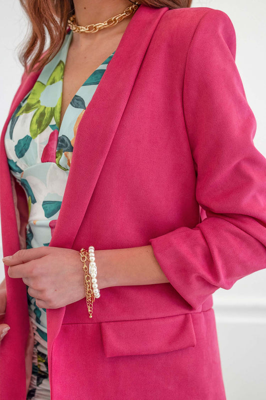 Fuchsia suede blazer