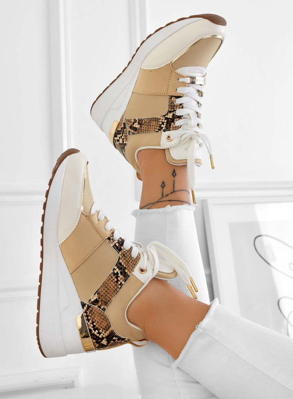 ILIZIA - Alexoo beige sneakers with wedge