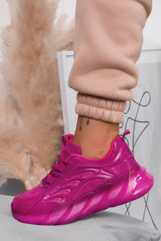 ARIANNA - Fuhcsia sneakers with rubber sole