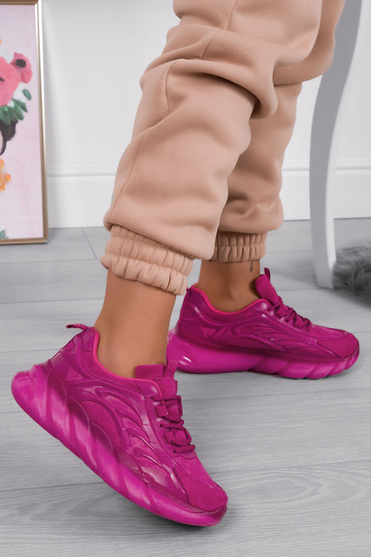 ARIANNA - Fuhcsia sneakers with rubber sole