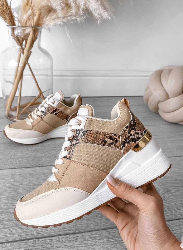 ILIZIA - Sneakers beige Alexoo con zeppa