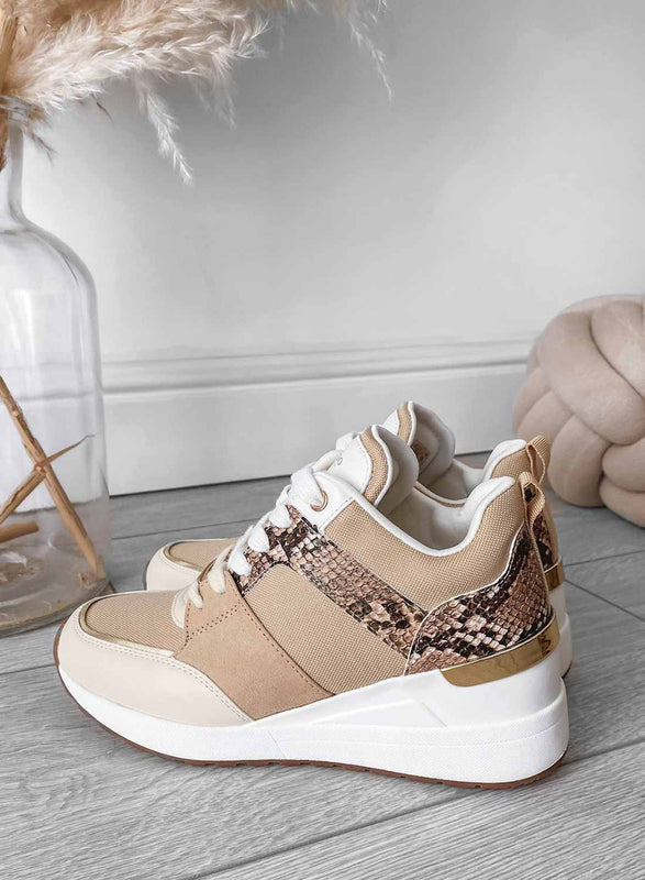 ILIZIA - Sneakers beige Alexoo con zeppa