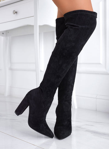 VOSS - Black over-the-knee Alexoo boots with high heel