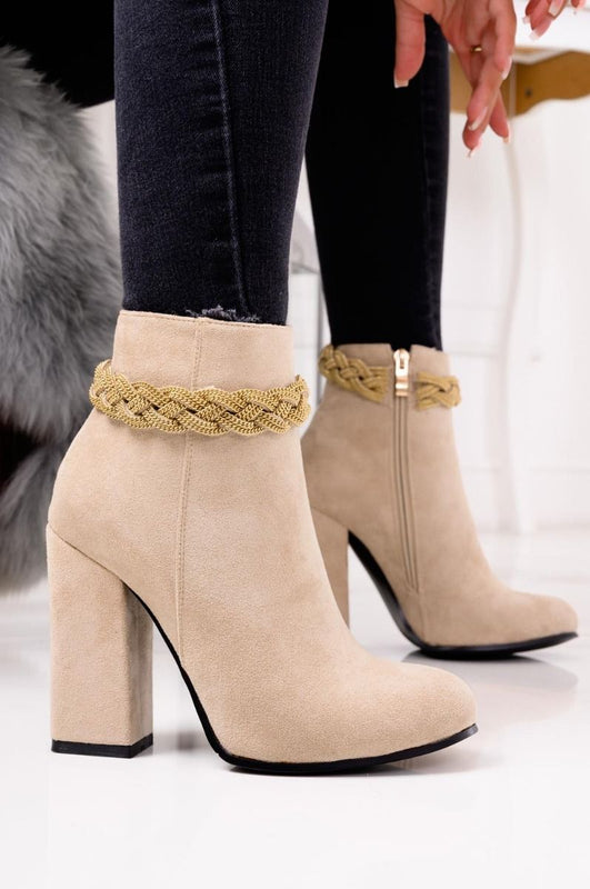 PAOLA - Beige ankle boots with jewel detail Silvia Gala