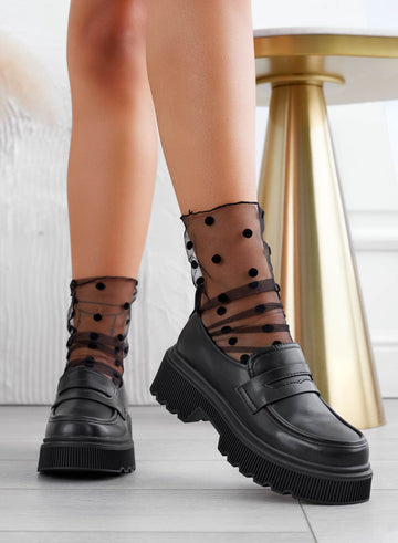 IMMA - Black Alexoo loafers with thick sole