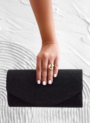 Pochette noire B220 en tissu laminé