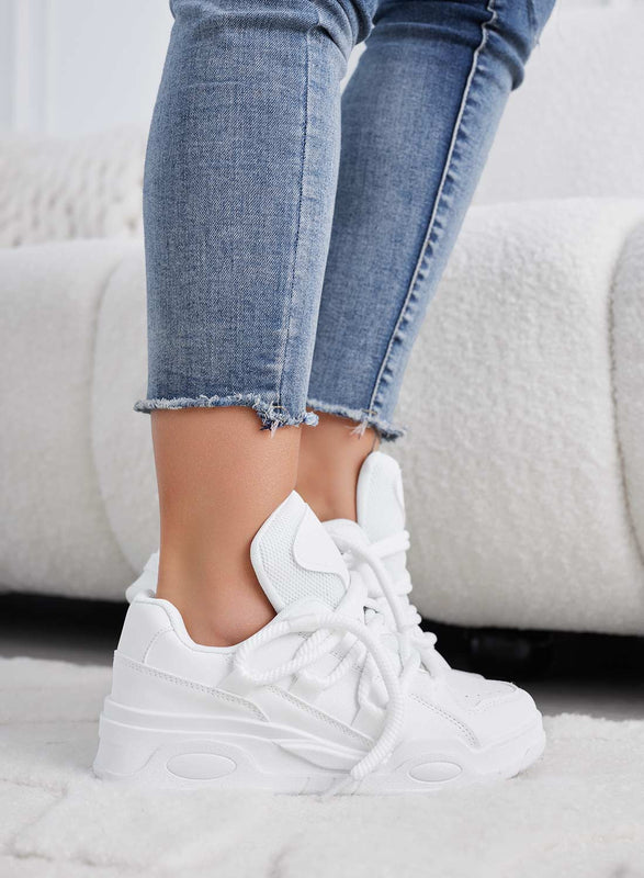 HAILEY - White sneakers with laces