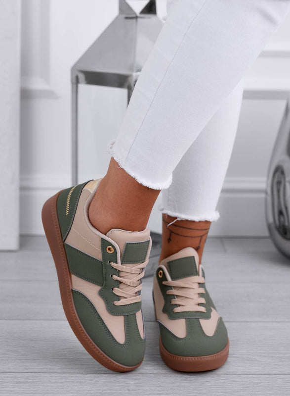 NADINE - Green sneakers with rubber sole