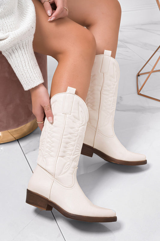 SHELLY - Beige cowboy boots