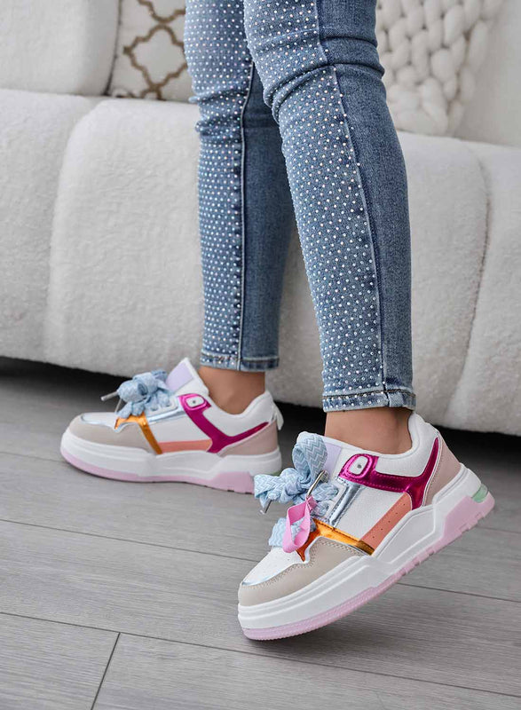 TESSA - Multicolour sneakers with fabric laces