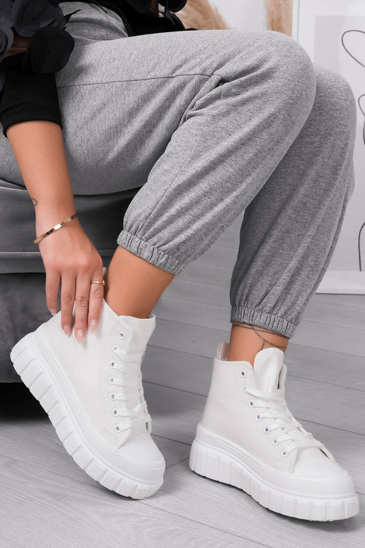 BESSIE - White sneakers with chunky sole