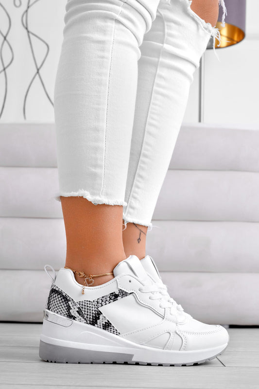 FRIENDS - White sneakers with python back