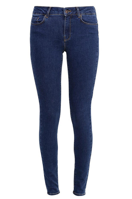 Blue high-waisted jeans