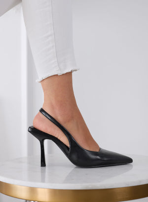 FRANCA - Zapatos destalonados negros de punta con tacón