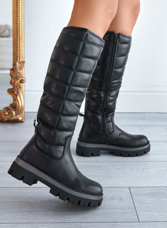 ANDERSON - Quilted padded black boots