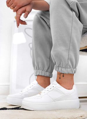 BRITNEY - Perforated white Alexoo sneakers