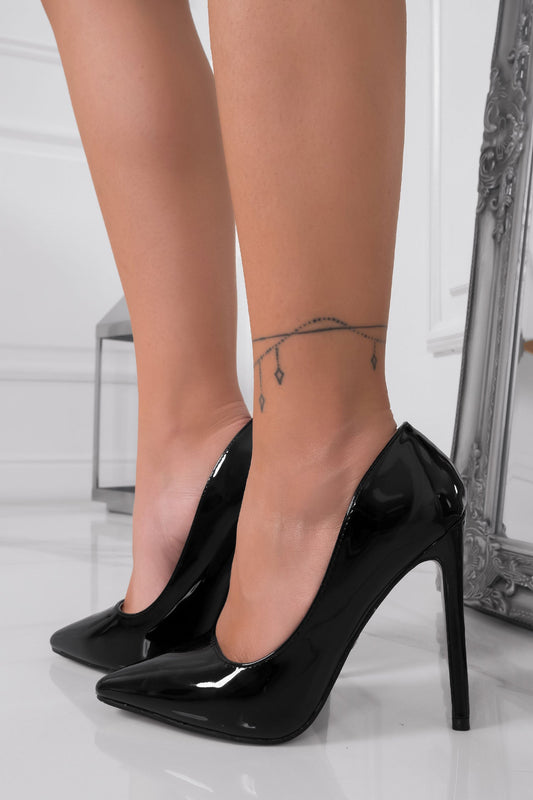 GIORGIA - Black patent leather pumps with high heels